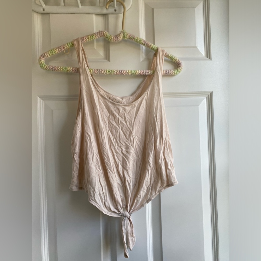Lilu blush pink front tie tank top light and flowy size small